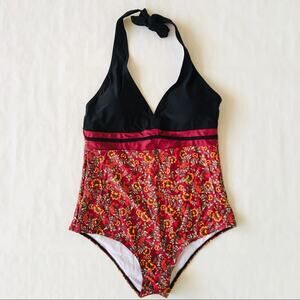 Unbranded @ Halter Neck Floral Swimsuit S